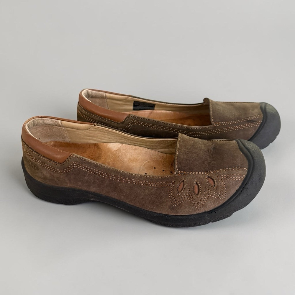 Keen Barika Slip On Loafers Women's Size 8 Brown Leather Casual Comfort - Picture 4 of 8
